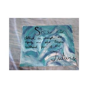 Beautiful blue hand painted custom artwork